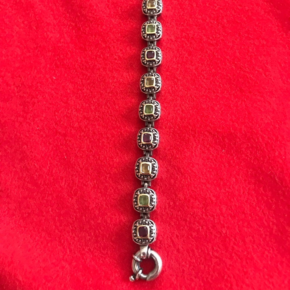 Sterling silver bracelet with birthstones